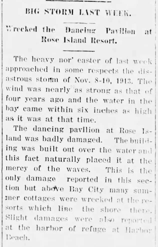 Storm hits Rose Island