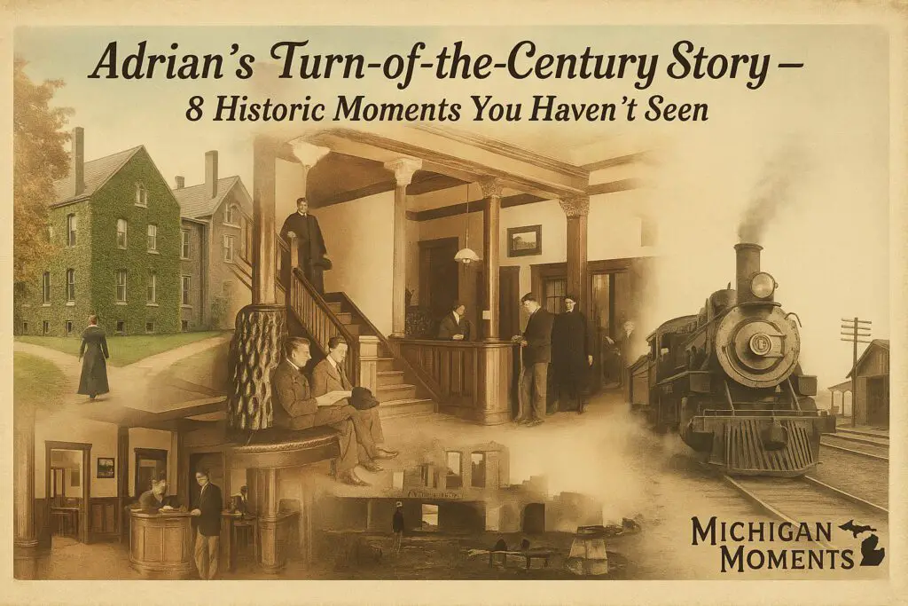a poster of a train and people