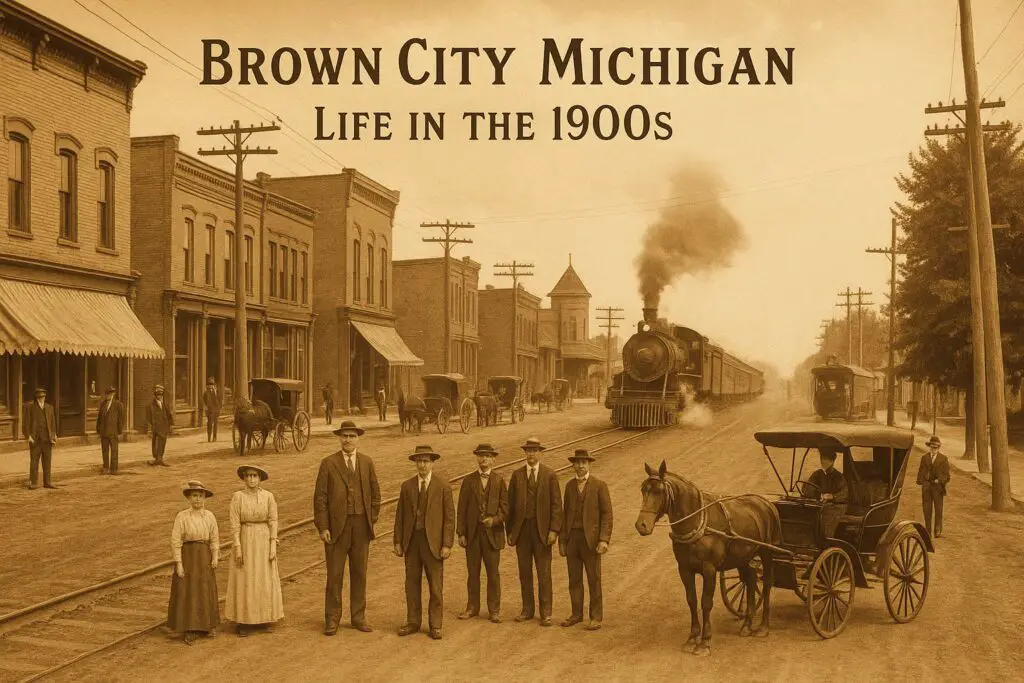 a group of people standing in front of a horse drawn carriage