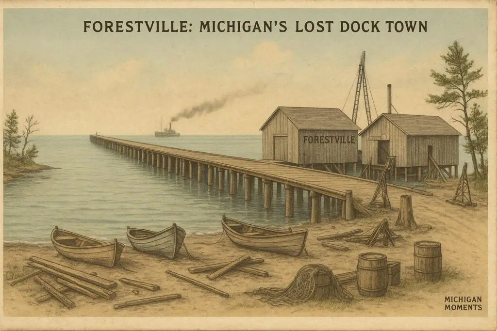 a dock with boats and a boat on the water