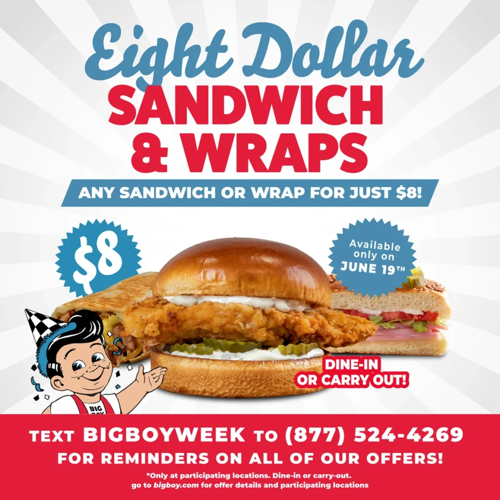 a sandwich and wrapper advertisement