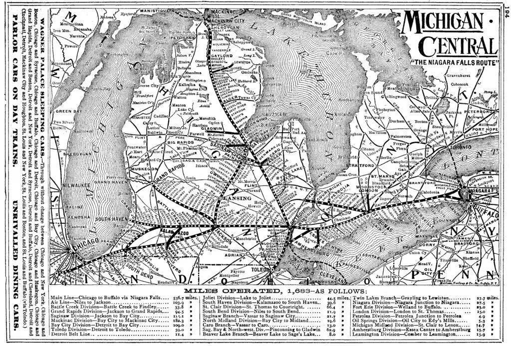 Michigan Central Route Map 