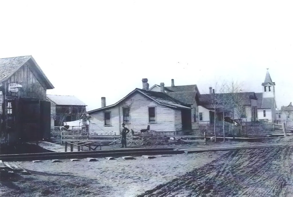 a group of houses in a village