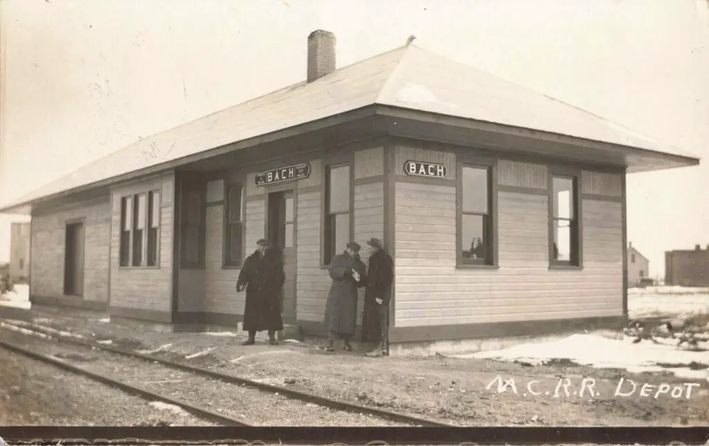 Michigan Central Railroad (M.C.R.R.) depot at Bach