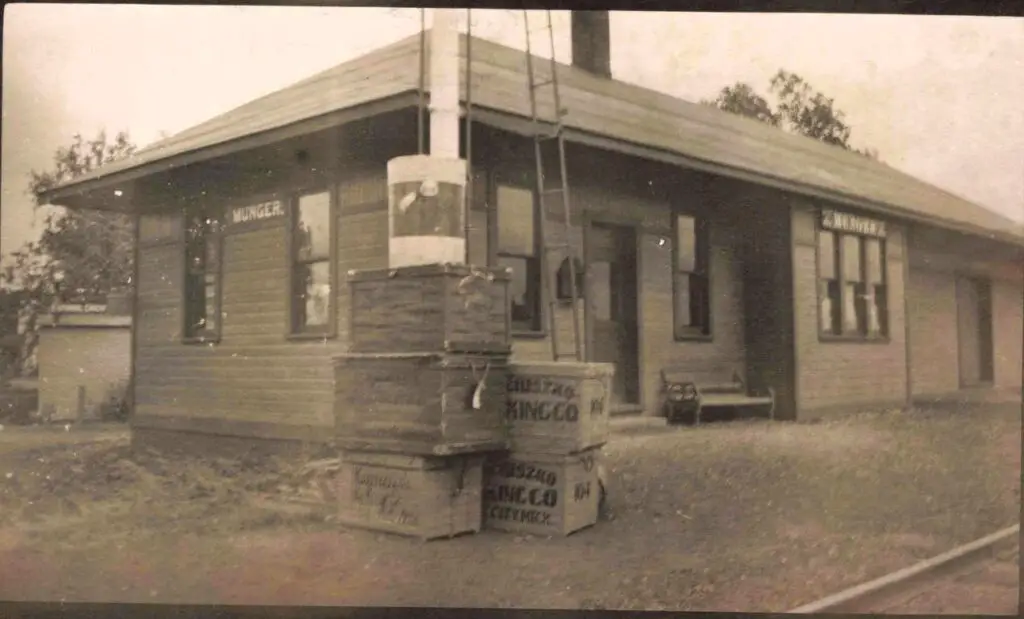 a building with boxes stacked on top of it