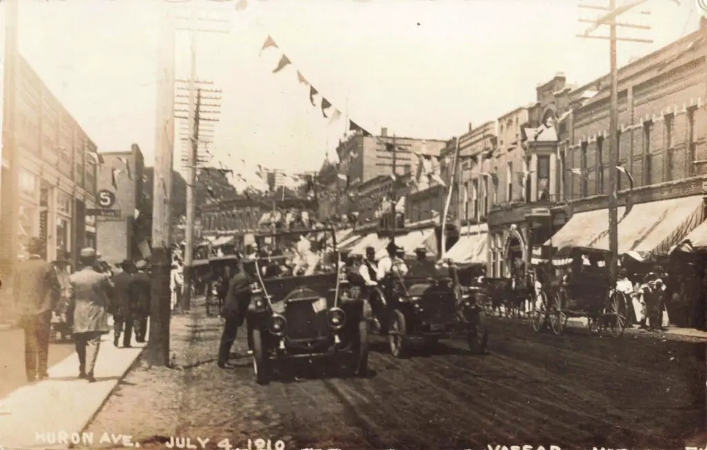 a group of people on a street