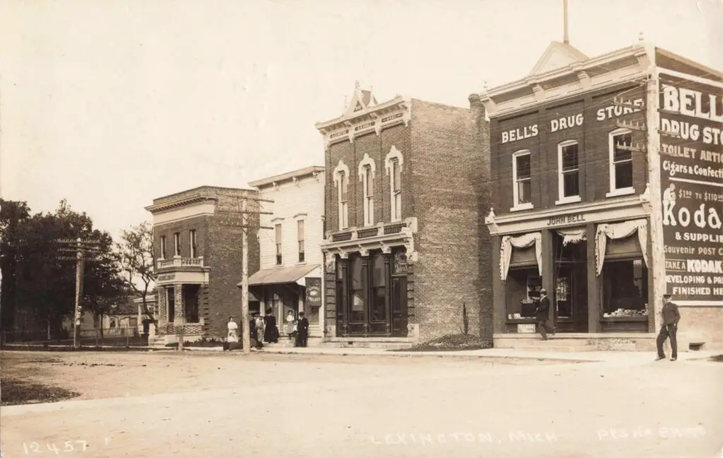 a row of buildings on a street