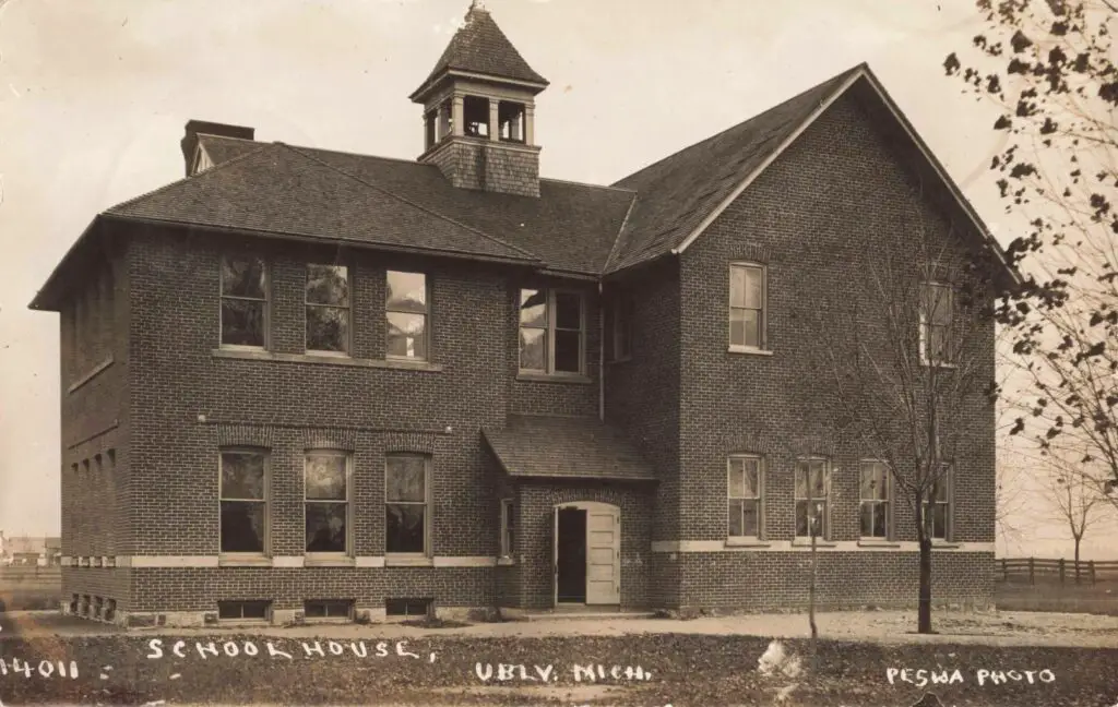 Historic brick schoolhouse in Ubly