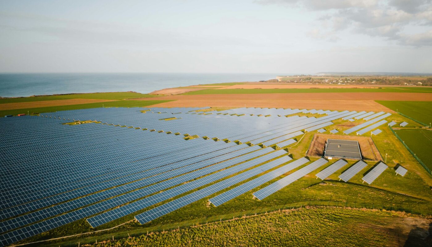 solar panels on farmland