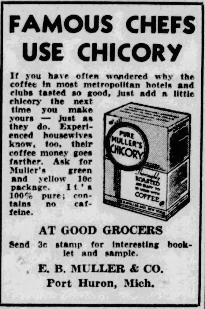 Advertisement for chicory coffee product