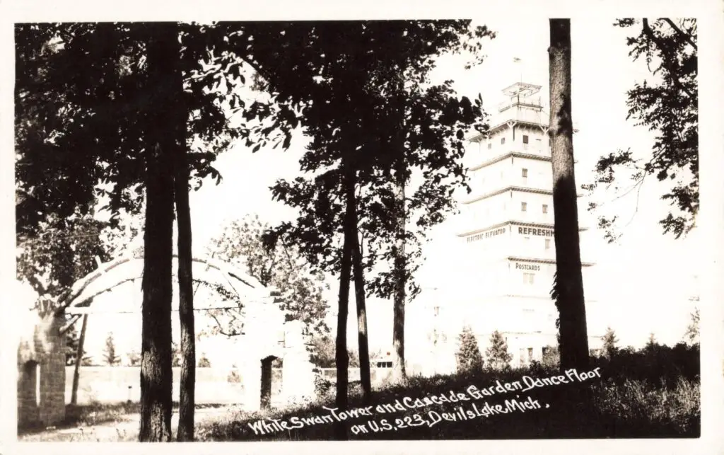 a building with trees in the background