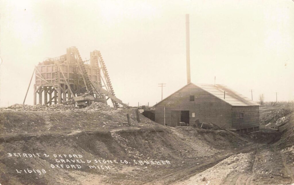 Old gravel stone crusher and building