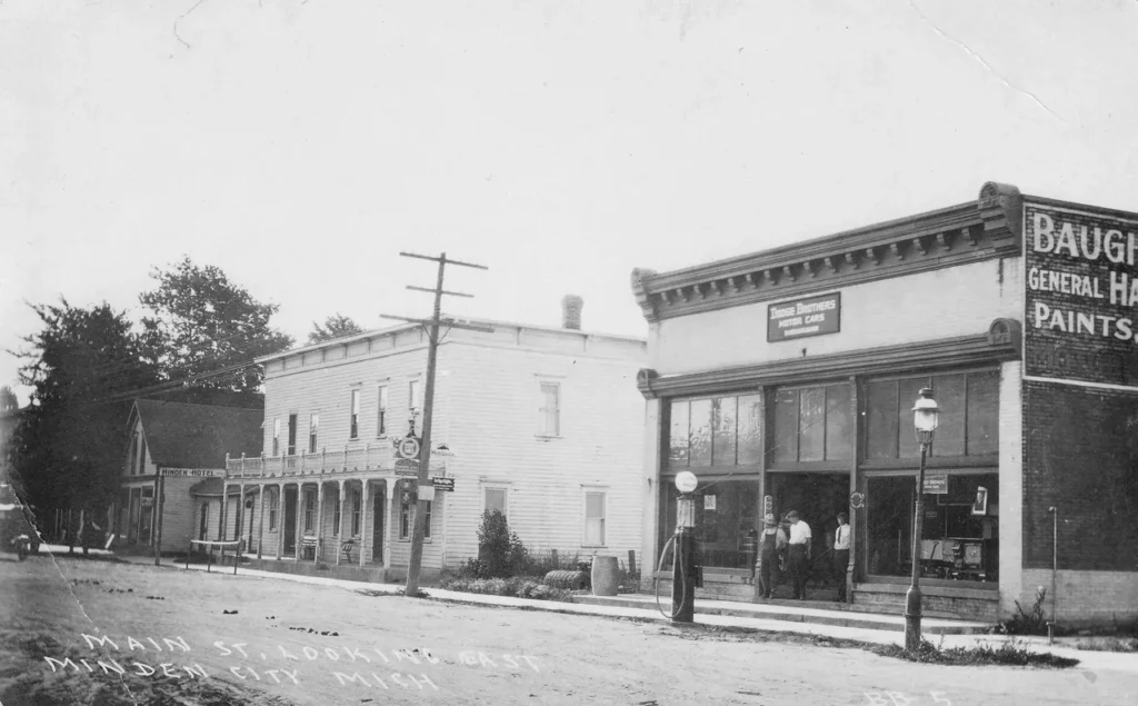 Historic street scene with buildings