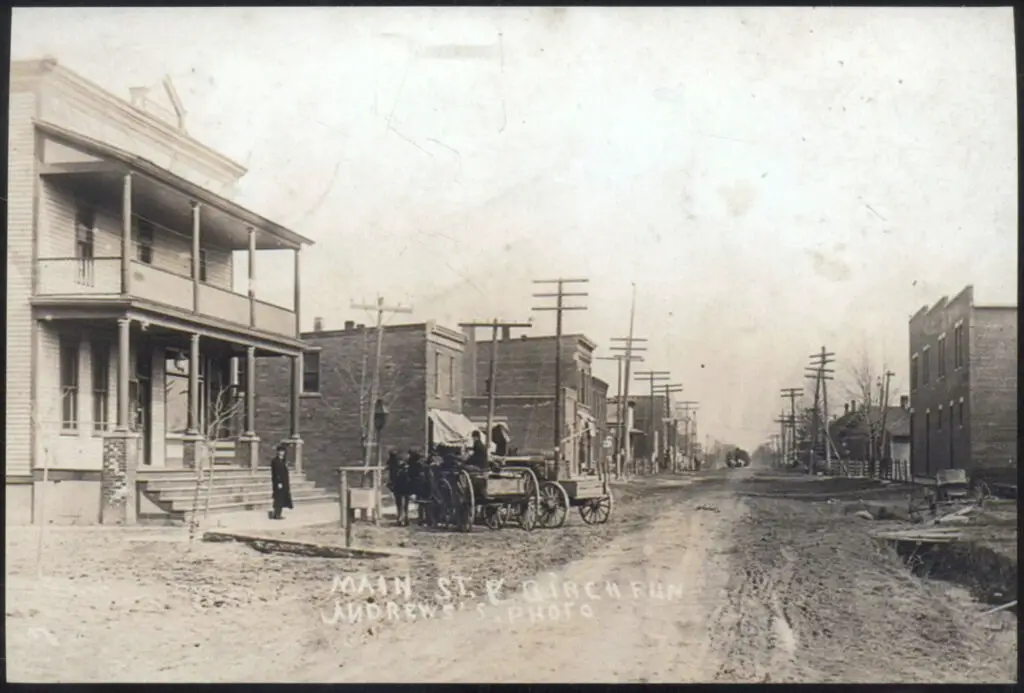 Historic street with horse-drawn carriage