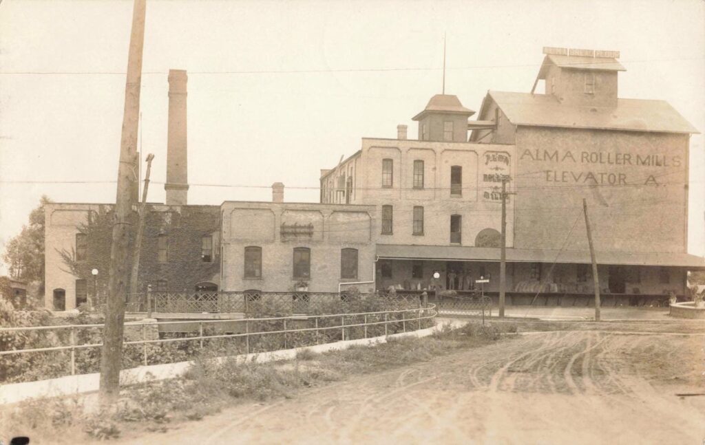 Historic mill with brick buildings