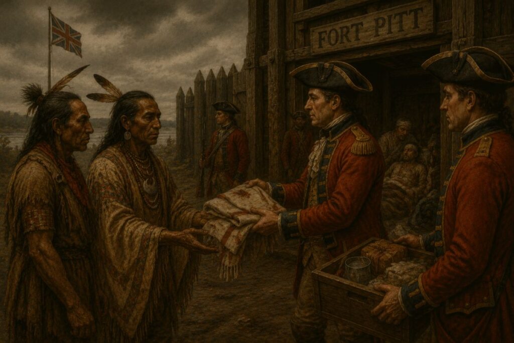 Colonial exchange at Fort Pitt.
