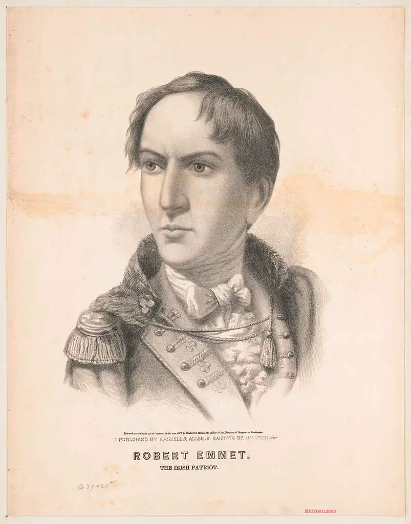 Portrait of Robert Emmet, Irish patriot.