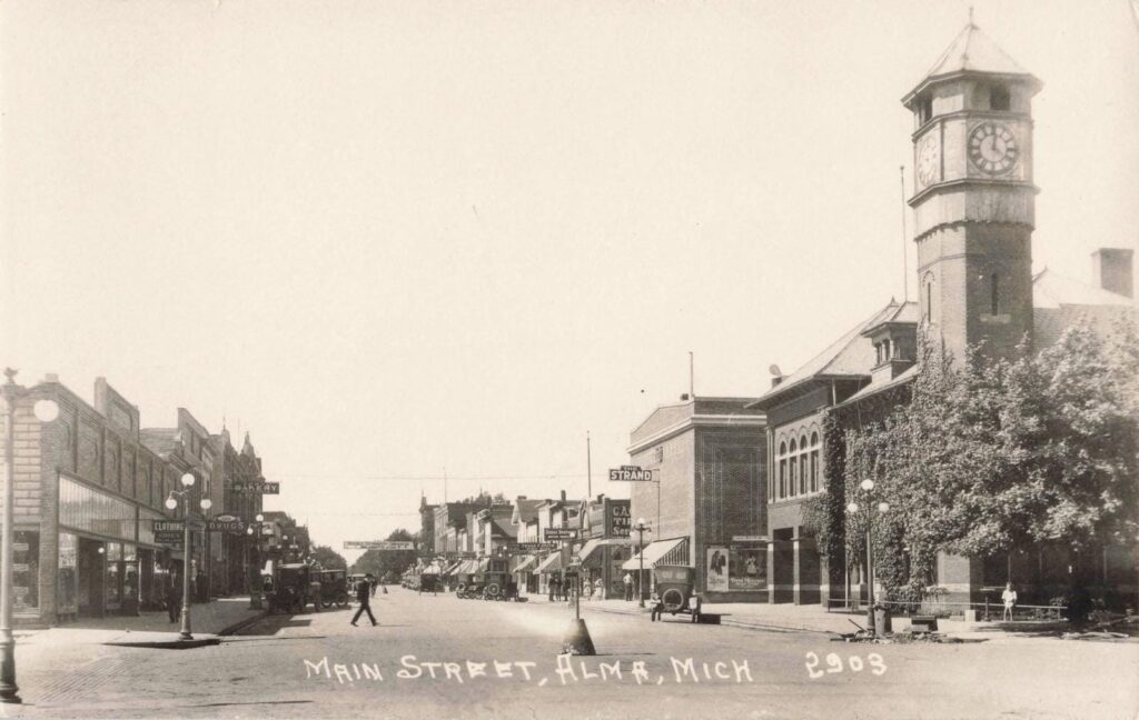 Historic Main Street in Alma, Michigan