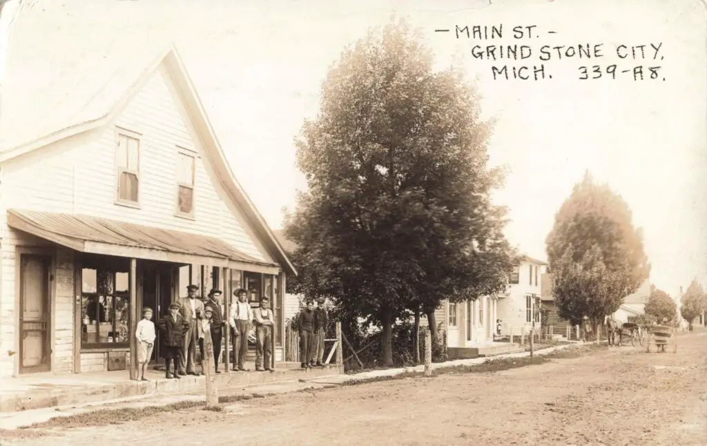 Historic street scene in Grind Stone City.