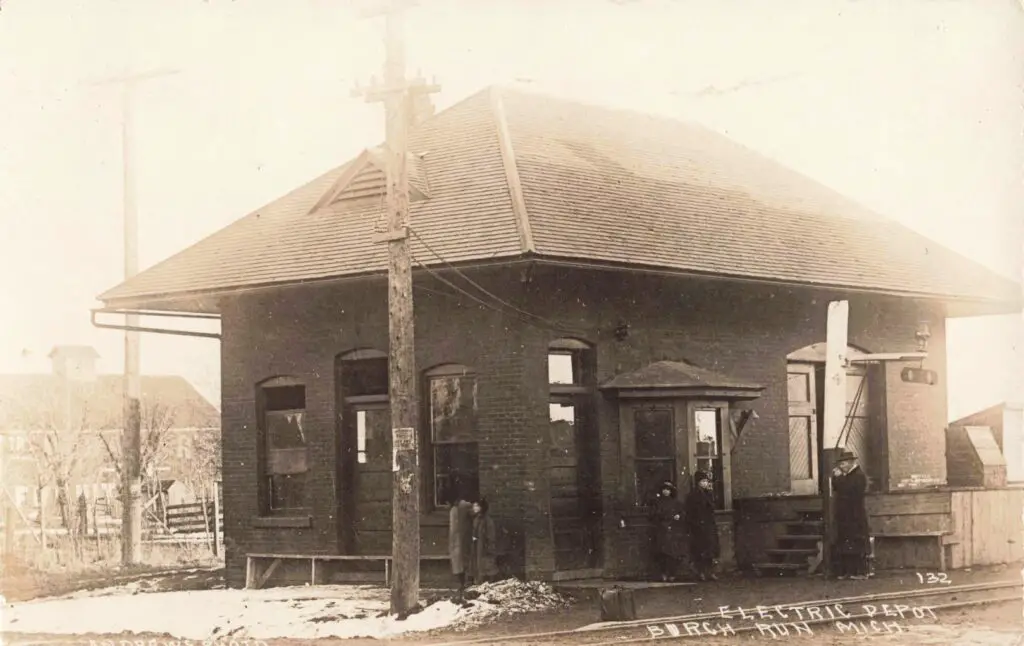 Historic electric depot building exterior.