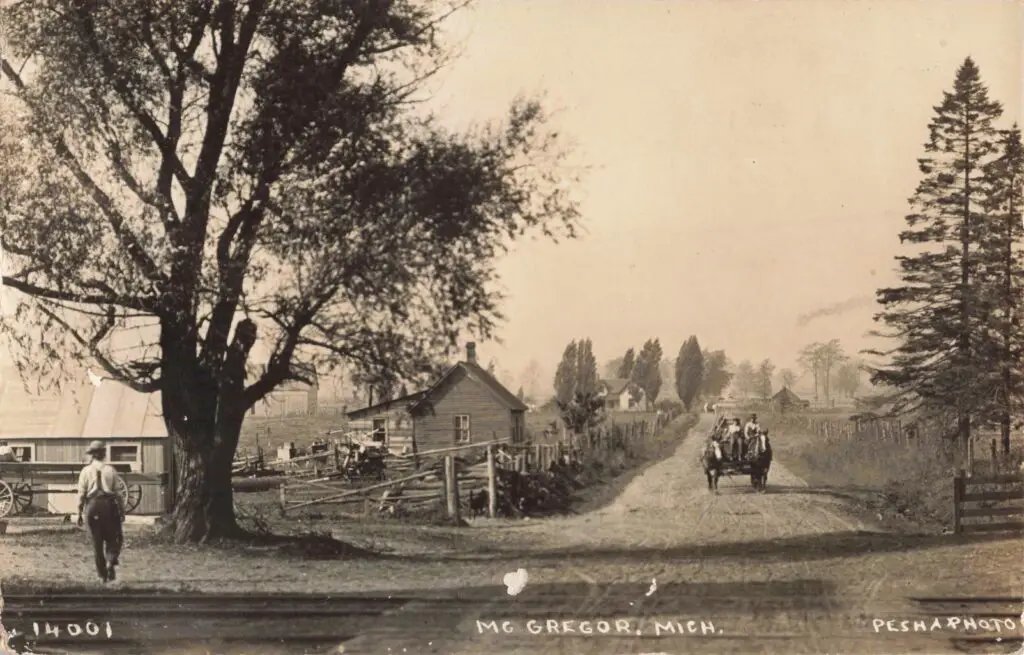 Historic rural scene in McGregor, Michigan.