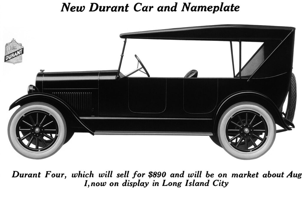 Vintage car advertisement for Durant Four