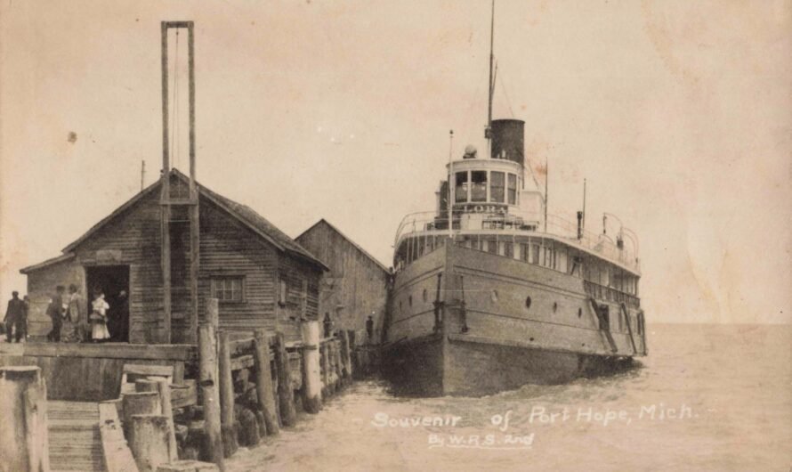 Steamer at Port Hope Dock, Mich., c.1910