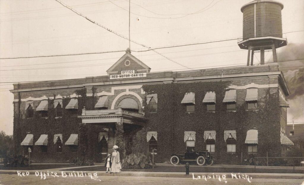 Historic office building with water tower