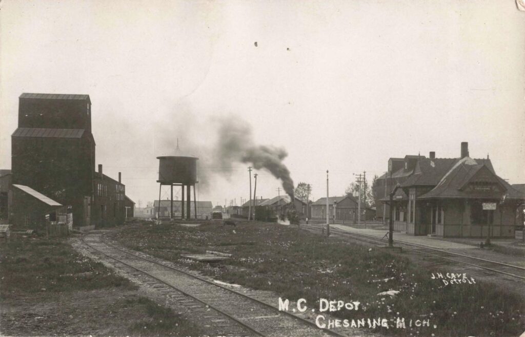 Historic train depot in Chesaning, Michigan.