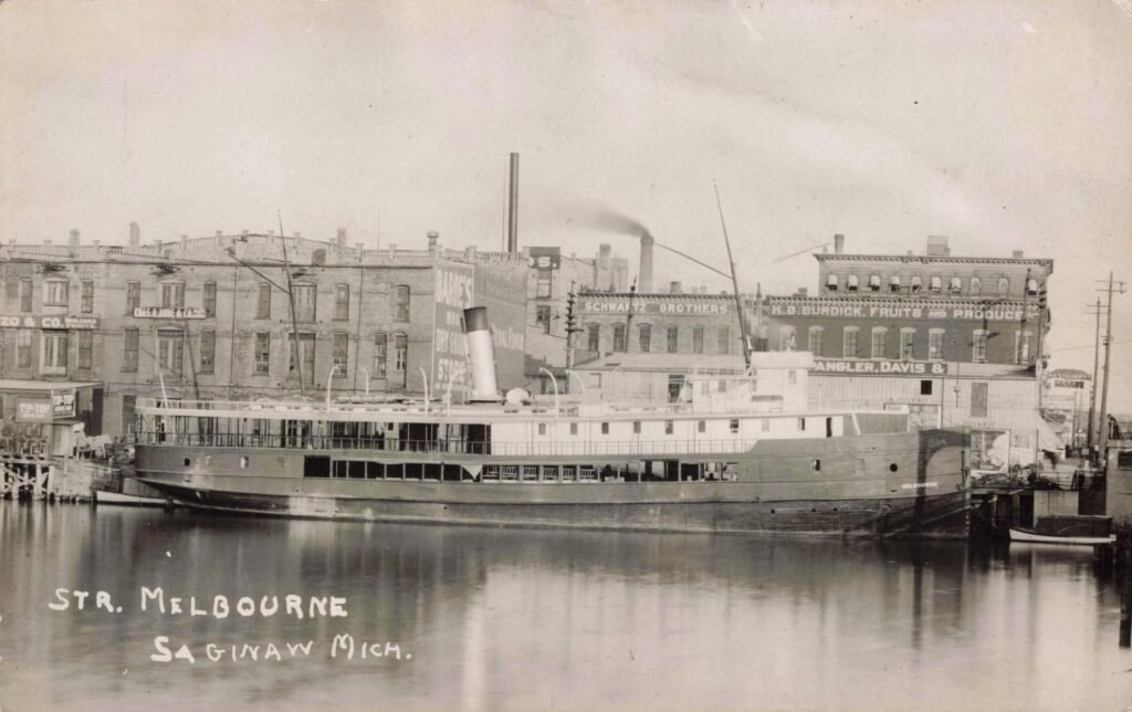 Historic steamboat docked in Saginaw.