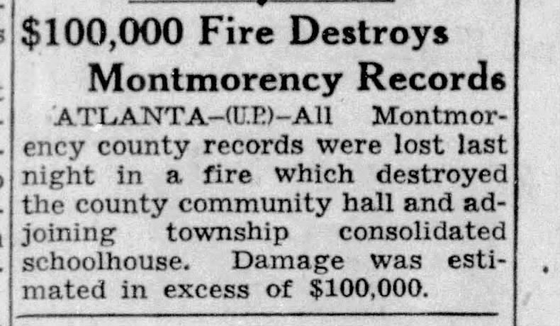 $100,000 fire destroys county records