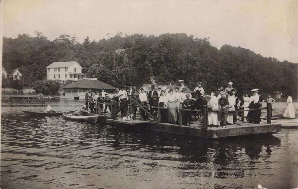 Group of people on a dock