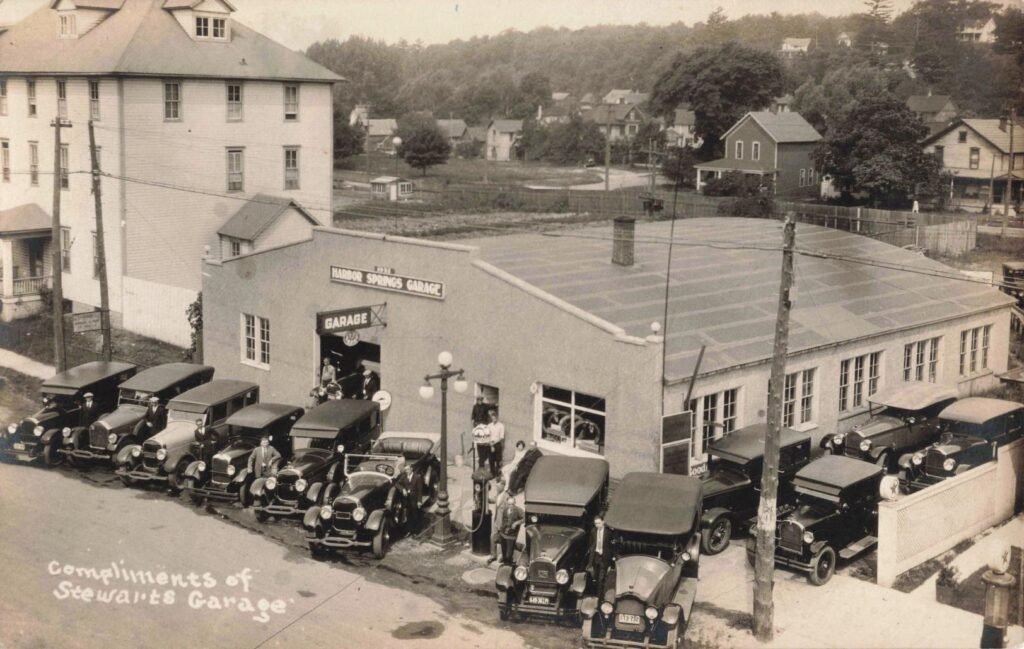 Historic garage with vintage cars