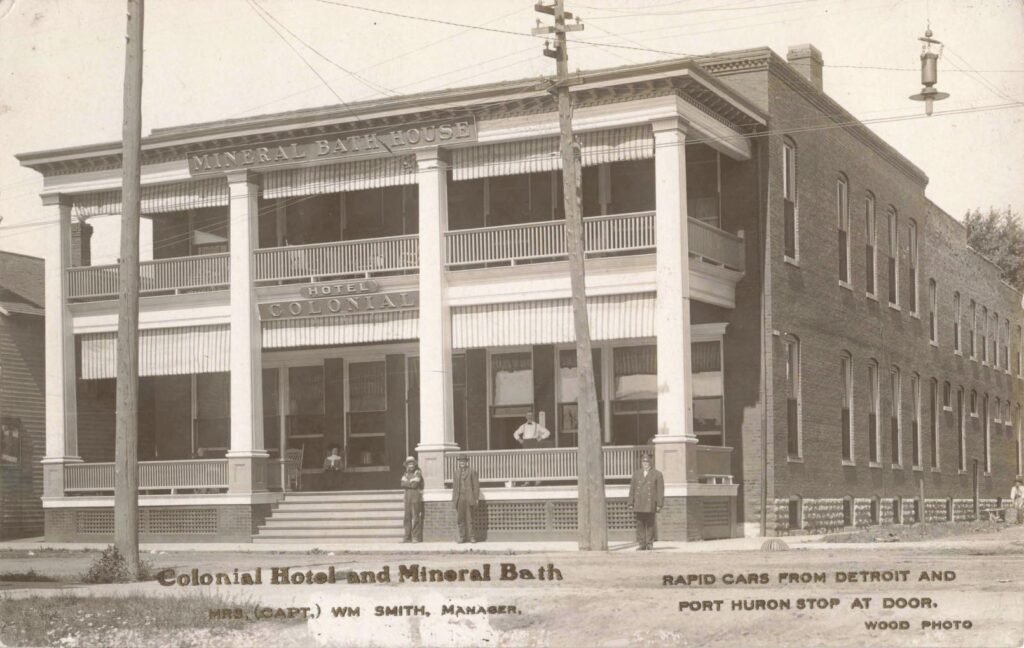 Historic hotel with mineral baths.