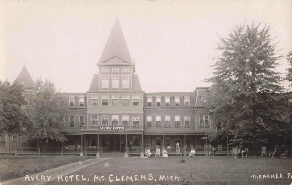 Historic hotel with Victorian architecture.