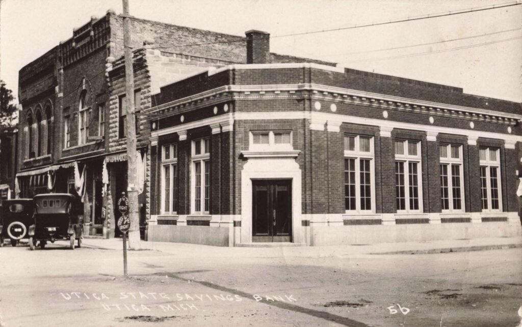 Historic bank building in Utica.