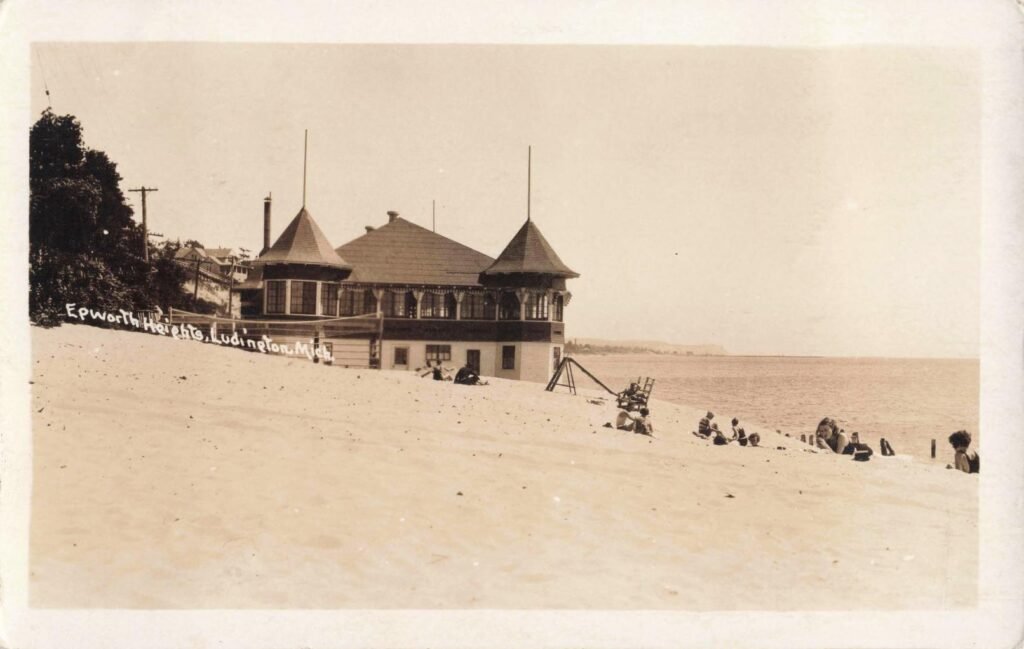 Historic beach house by Lake Michigan.