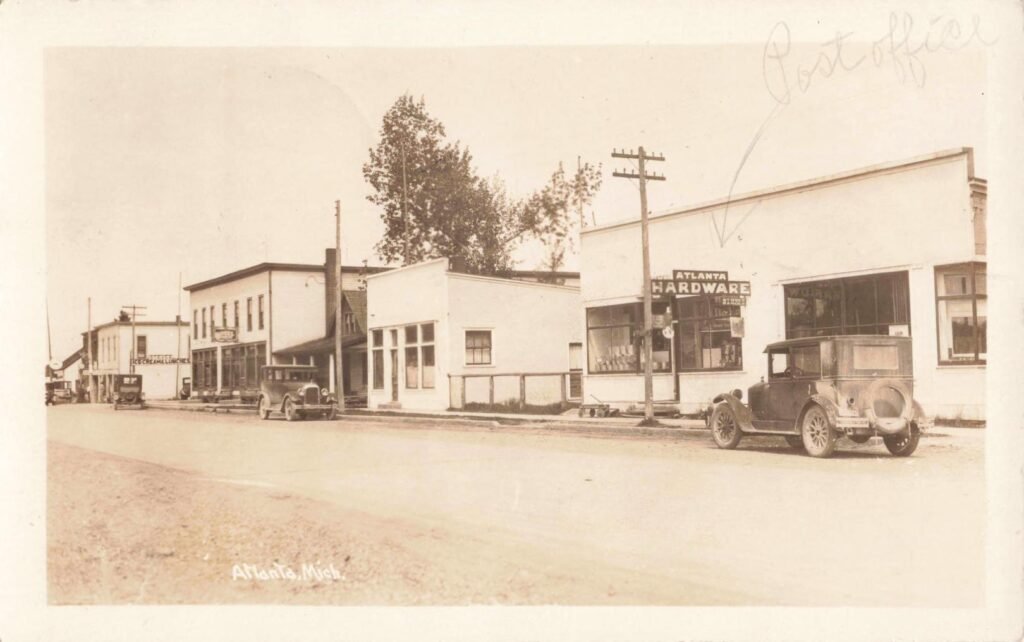 Historic street with vintage cars