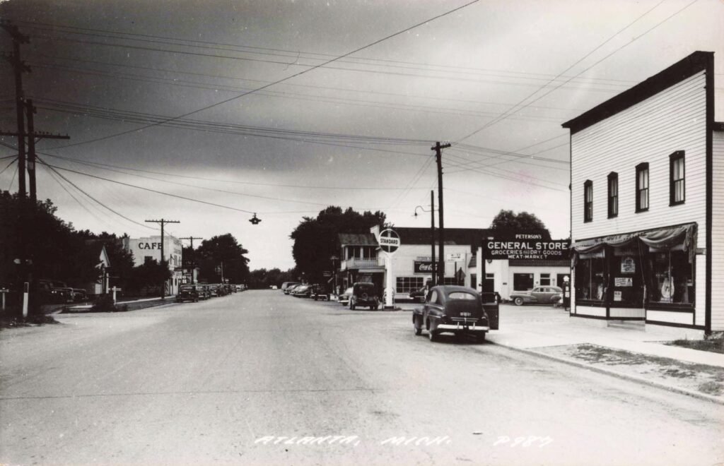 Historic small town street scene.