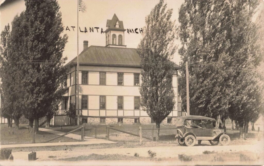 Historic school building in Atlanta, Michigan