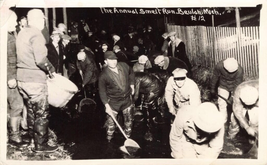 Men working at an annual event.