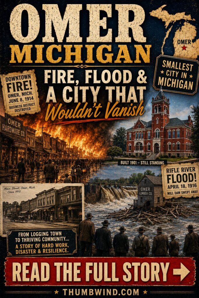 Historic fire and flood in Omer