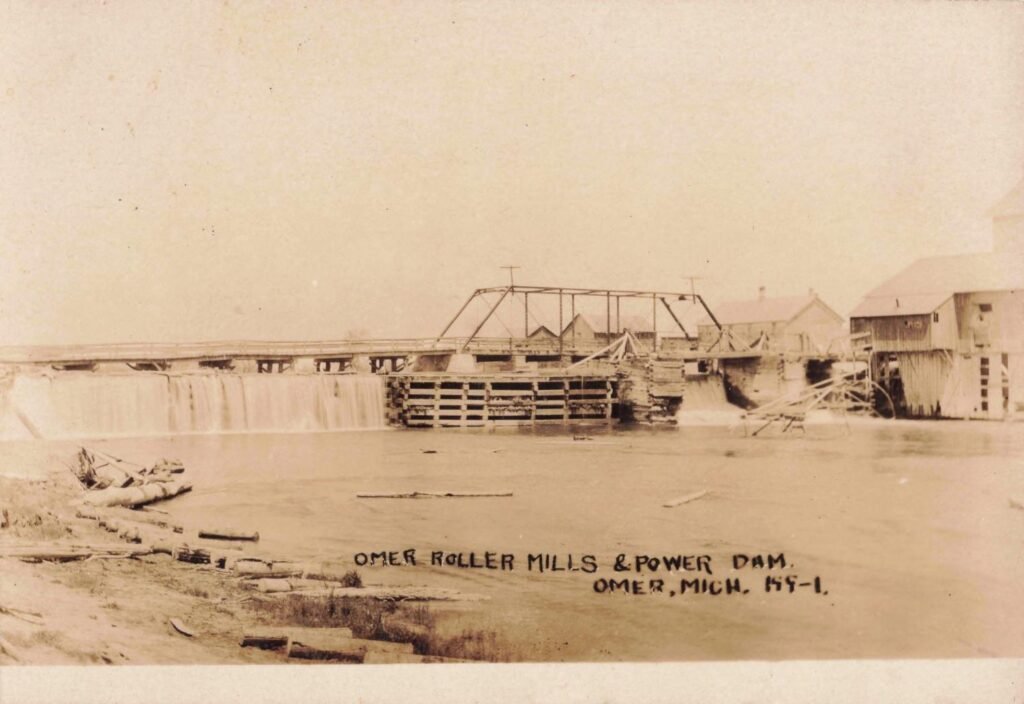 Historic dam and roller mills structure.