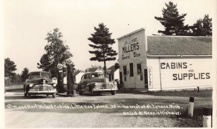 Cabins and Supplies on U.S. 2: Miller’s at Little Hog Island (1958)
