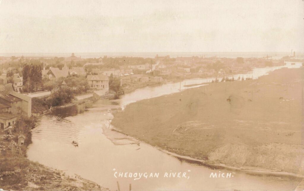 Historic view of Cheboygan River