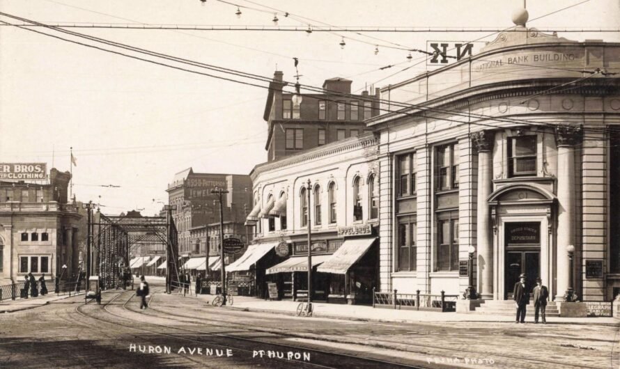 Downtown Port Huron’s Bank Corner, Then and Now