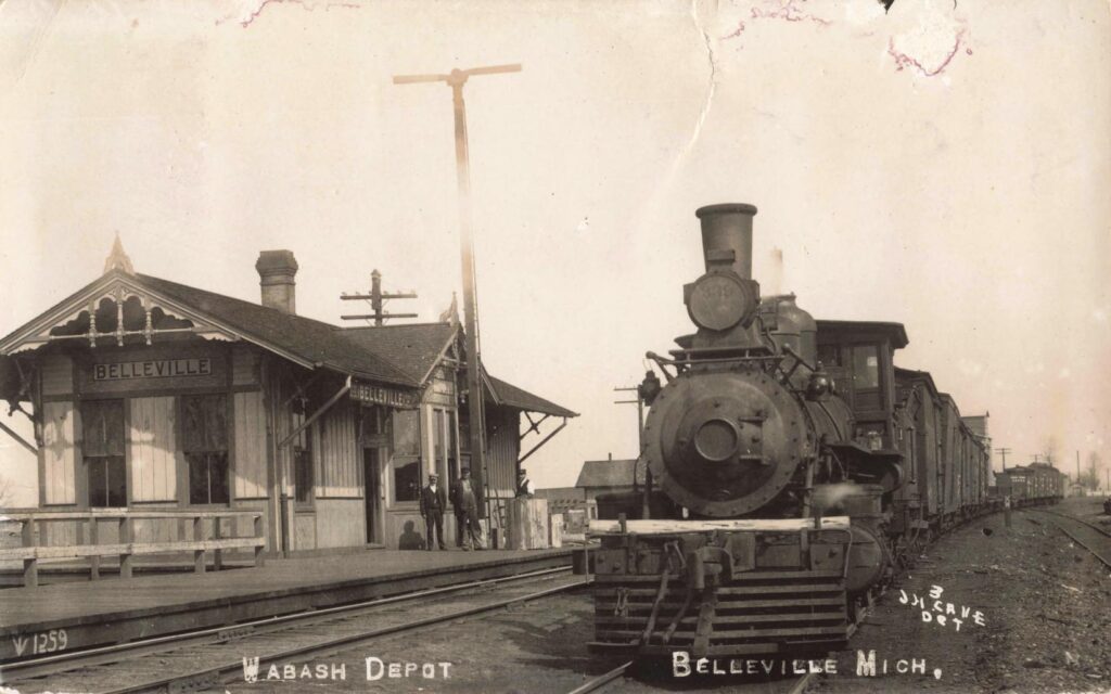 Wabash Railroad Depot, Belleville, Michigan, early 1900s.