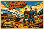 Vintage illustration of Buckley, Michigan