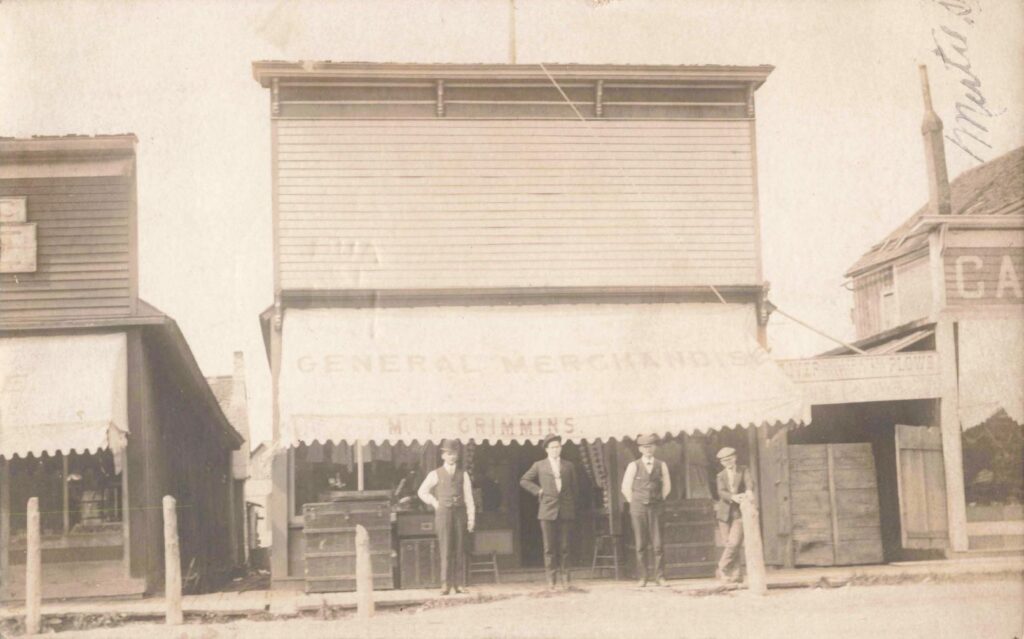 M. T. Grimmins General merchandise storefront (archived record dated 1908), documenting the retail side of Copemish’s early economy