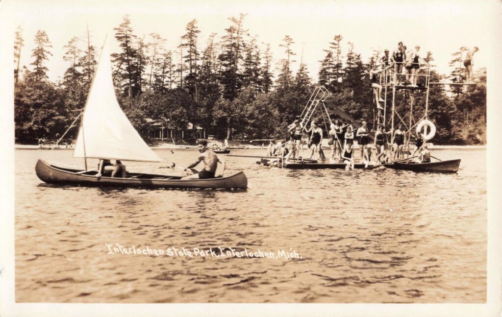  Summer recreation on the lakeshore, showing how the park became a public gathering place. 